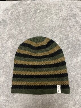 FlyLow Striped Knit Beanie - Olive, Brown & Black